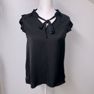 BANANA REPUBLIC Black Ruffled Blouse